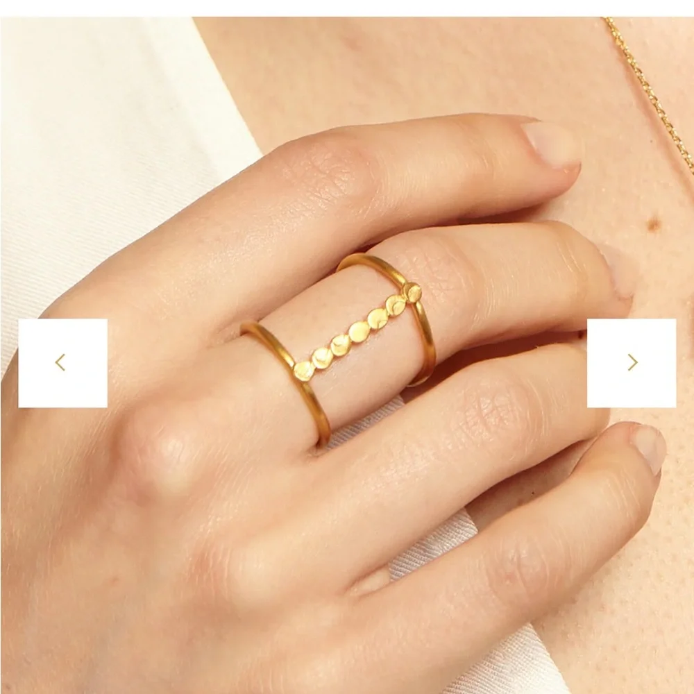 SATYA JEWELRY Cycles of the Goddess Moon Adjustable Gold Ring - Picture 7 of 8